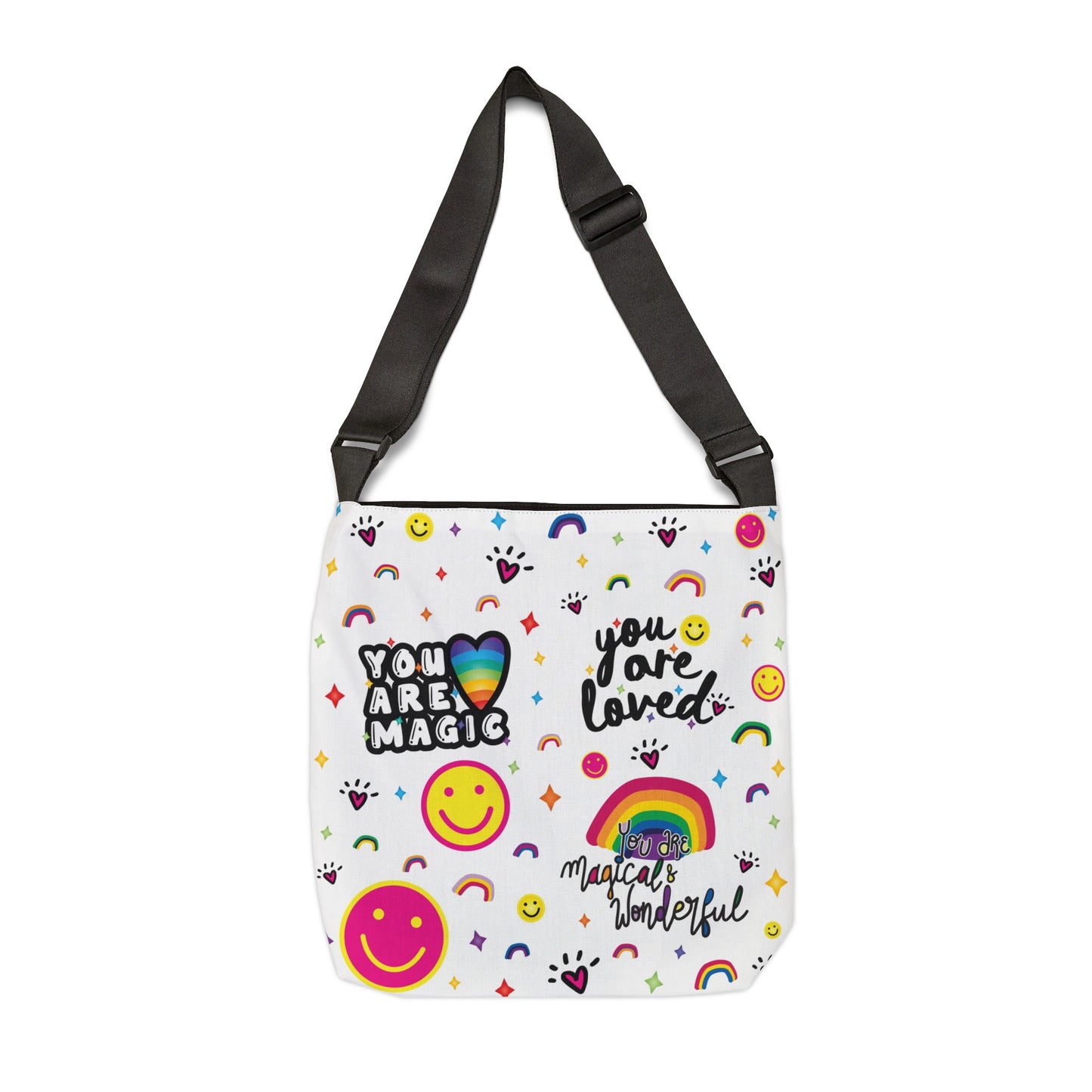 Loveshinescreates Multi-Logo Design Adjustable Tote Bag