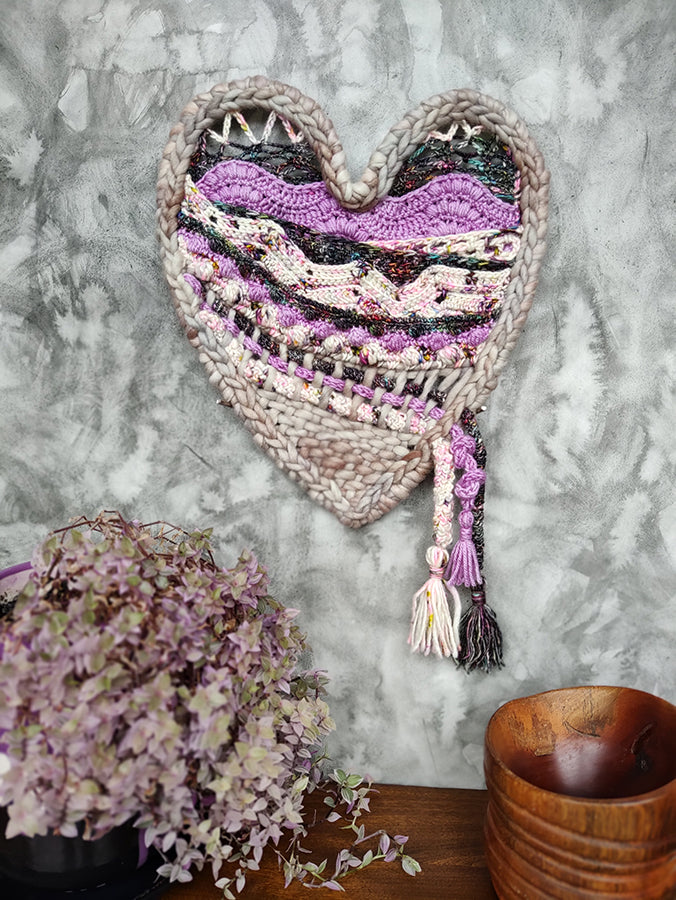 Yarny Hearts - Purple and Gray Beauty by WonderRach Designs